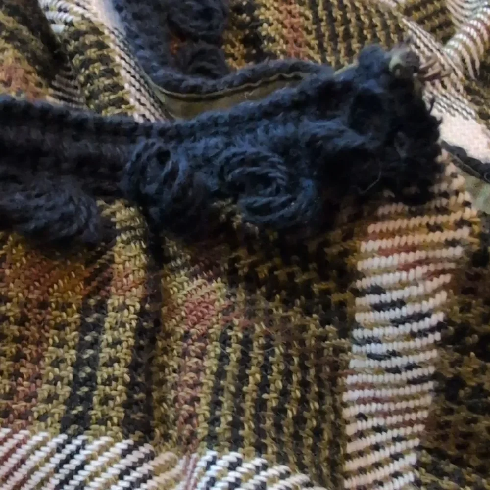 70s Vintage Wool Plaid Poncho & Matching Skirt with Pom Pom‎ Trim MCM